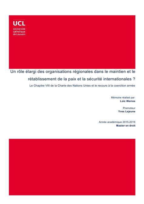 Un rôle élargi des organisations régionales dans le maintien et le