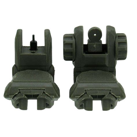 AR15 Same Plane Low Profile Polymer Flip Up Sights W Dual Ap Mr Gun