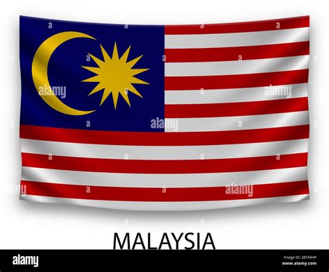 Hanging Silk Flag Of Malaysia Vector Illustration Stock Vector Image