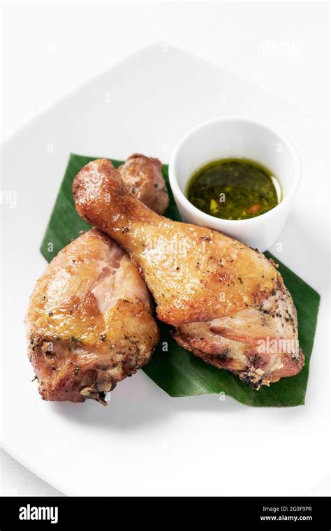 Roast Chicken Drumsticks Appetizer With Spicy Thai Green Chilli Sauce