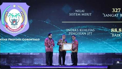 Pemprov Gorontalo Raih Anugerah Meritokrasi 2023 Dengan Predikat Sangat