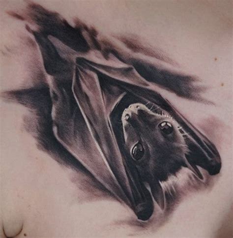 Realistic Bat Tattoo