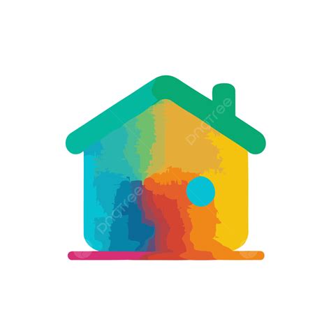 An Illustration Of A Bright Colored Home Icon Vector A Simplistic Colorful Icon Of Home