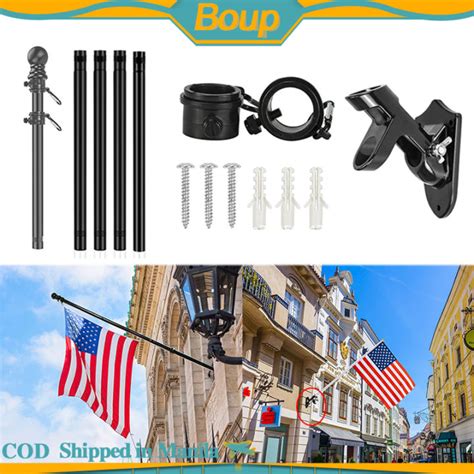 18m Wall Mount Flag Pole Holder Kit Heavy Stainless Steel Outdoor Flag