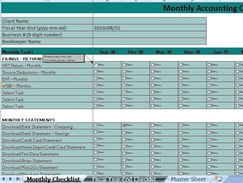 Monthly Accounting Checklist And Year End Checklist Etsy