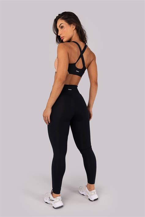 Kaisan Calça Legging Recortes e Vivo Preto Nude Ref K4558 A