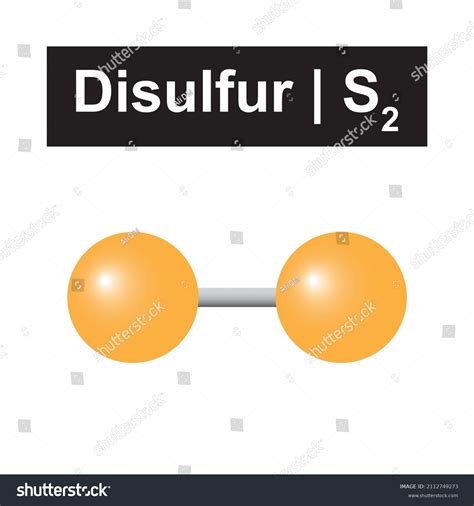 Molecular Model Disulfur S2 Molecule Vector Stock Vector Royalty Free