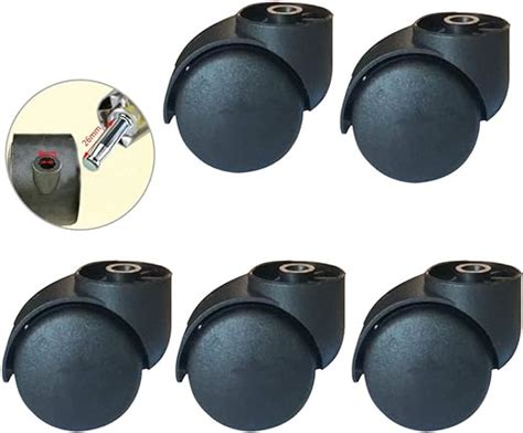 2 Inch Rodless Black Silent Caster Furniture Casters Swivel Castors