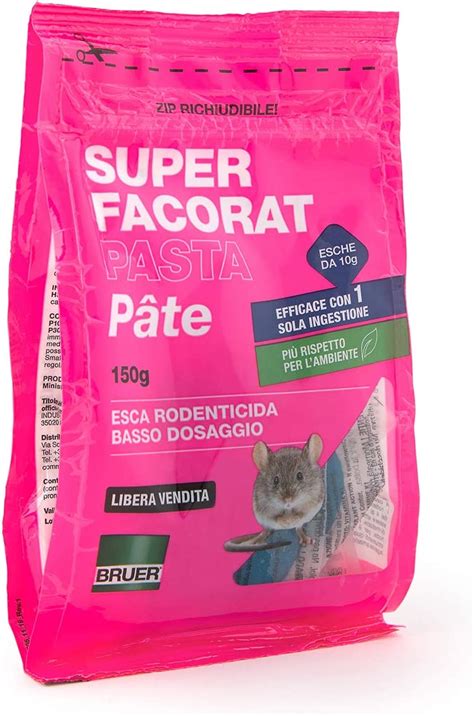 Super FACORAT Pasta PÂTÉ 150G Esca RODENTICIDA Basso DOSAGGIO in Forma