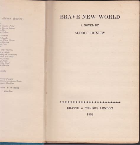 Aldous Huxley Brave New World Synopsis 2