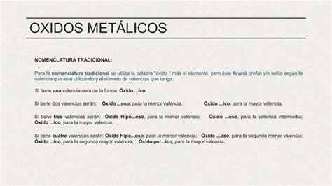 Quimica I Nomenclatura Xidos Met Licos Pptx Descarga Gratuita