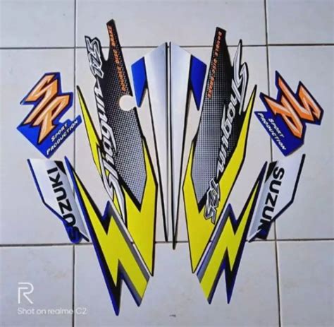 STIKER STRIPING LIS BODY SHOGUN SP 125 2005 2006 HITAM BIRU STANDAR