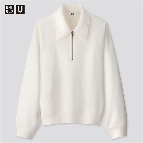 Women U Sweat Half Zip Long Sleeve Pullover Shirt Uniqlo Us