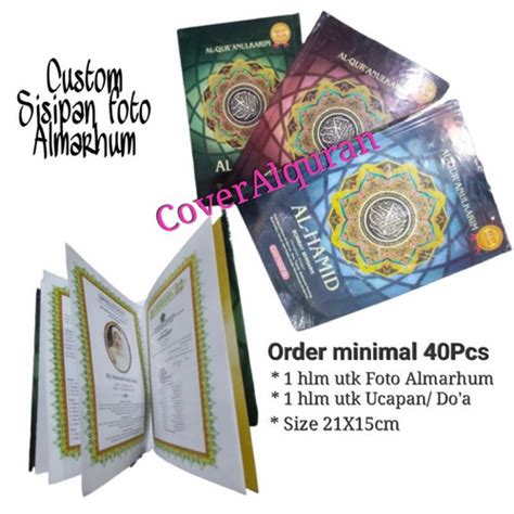 Jual Cetak Alquran Sisipan Hari A Sedang Custom Quran Wakaf