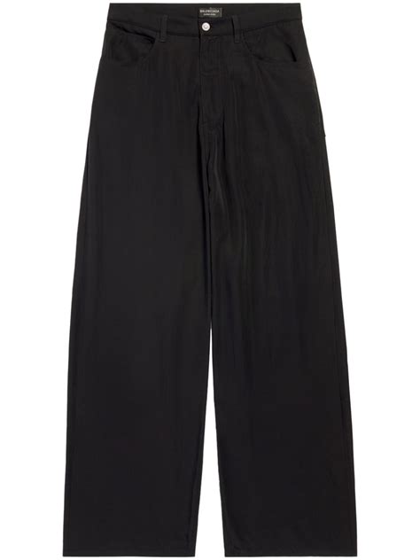 Balenciaga Wide Leg Lyocell Trousers Farfetch