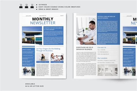 Corporate Business Newsletter Template, Weekly Business Journal ...