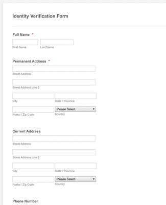 Identity Verification Form Template Jotform