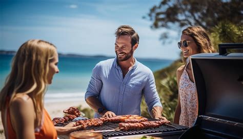 Premium Photo The Exhilaration Of A Beach Barbecue On Australia Day