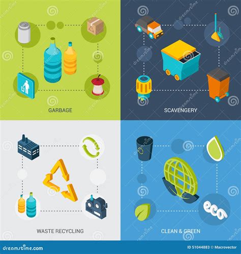 Garbage Isometric Set Stock Vector Illustration Of Pollution