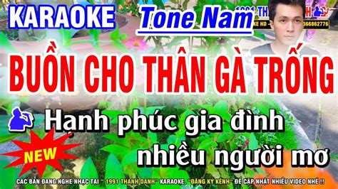 Karaoke Bu N Cho Th N G Tr Ng Tone Nam Nh C Ch Em G I Mi N T Y