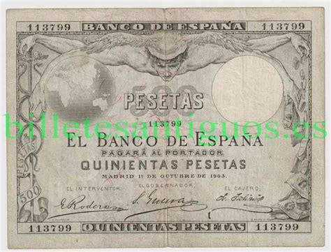 Spain P Pesetas Anverso Billetes Antiguos