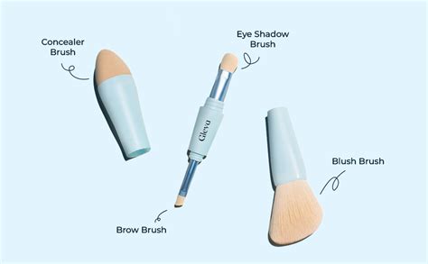 Gleva Multi Tasker 4 In 1 Travel Makeup Brush Detachable Makeup Brush