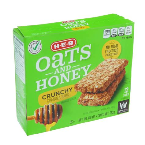 H E B Oats And Honey Crunchy Granola Bars Shop Granola And Snack Bars At H E B