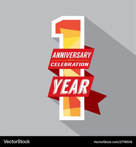 First year anniversary celebration design Vector Image