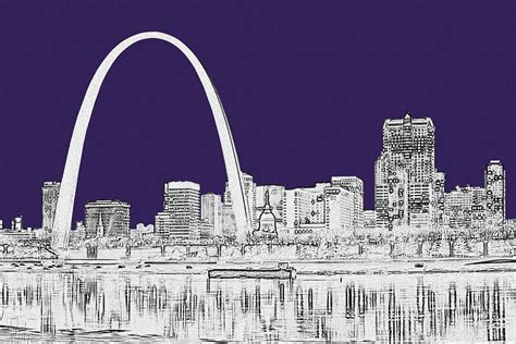 St Louis skyline Digital Art by Mihaela Pater - Fine Art America