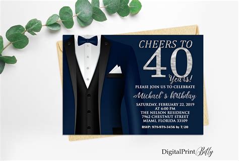 40th Birthday Invitations For Men