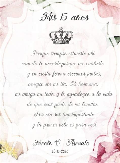 Consejos y palabras emotivas de una tía para una quinceañera