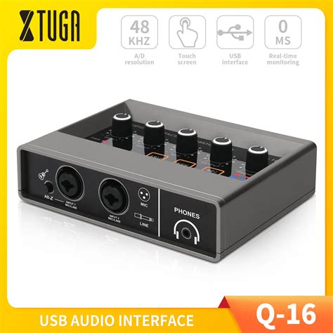 XTUGA Q16 2 Channel Professional Portable Audio Interface Sound Card