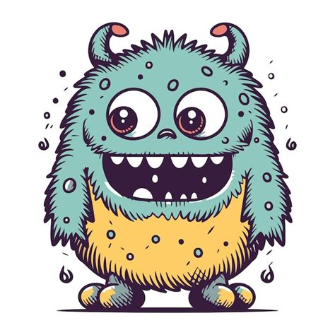 Premium Vector Funny Cartoon Monster Vector Illustration Cute Monster