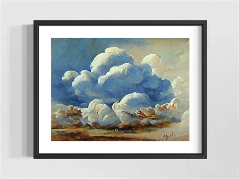 Vintage Cloud Painting Print Farmhouse Nursery Wall Art Affordable Wall