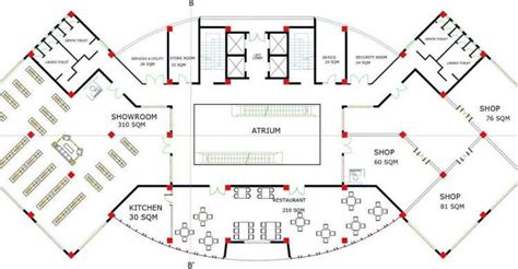 Shopping Center Floor Plans Elevations Sections And Views Detail