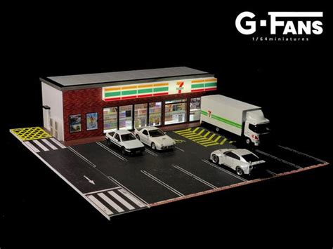 164 G Fans 711 7 Eleven 7 11 Diorama With Led Car Models And Figures