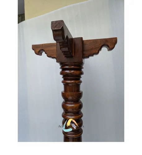 Sheesham Wood Brown Antique Chettinad Teak Wooden Pillar Size