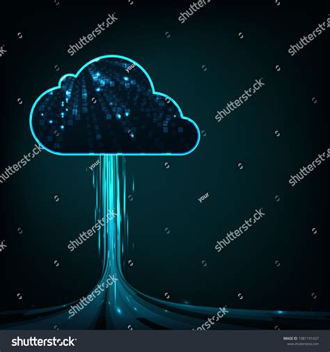 Cloud Computing Conceptabstract Cloud Connection Technology Stock