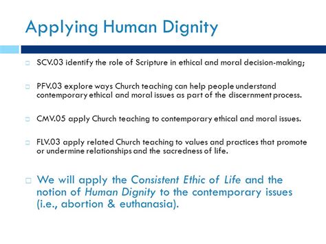 Applying Human Dignity Searching For The Seamless Garment Ppt Download