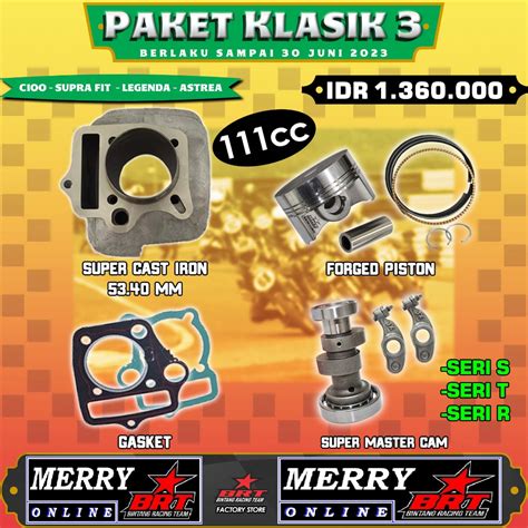 Jual Paket Bore Up BRT Klasik 3 C100 Grand Supra Fit Legenda Win