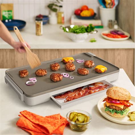 bella 12" x 22" XL Griddle with Warming Tray - Extra-Large Electric Griddle for Family Meals