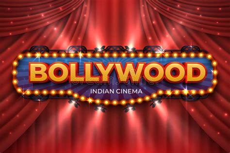 Indian Cinema Background Bollywood Film Poster With Red Drapes 3d