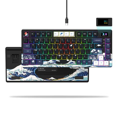 Jual Wired Mechanical Gaming Keyboard With OLED Display Full Key Hot Swappable Pudding RGB