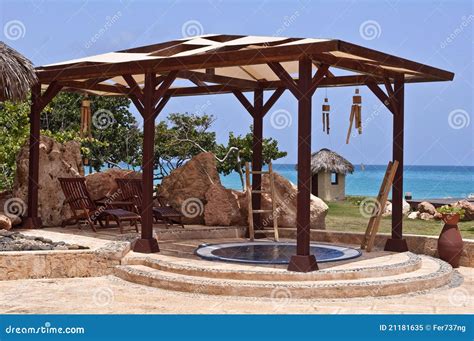 Spa in the Caribbean. stock image. Image of bright, oceanview - 21181635