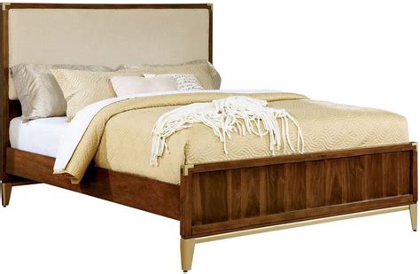 Tychus Dark Oak King Upholstered Panel Bed Home And Kitchen