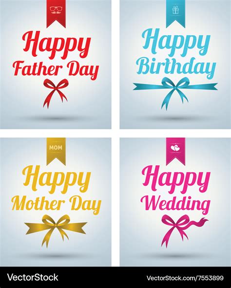 Happy Father Day Mother Day Wedding Birth Vector Image