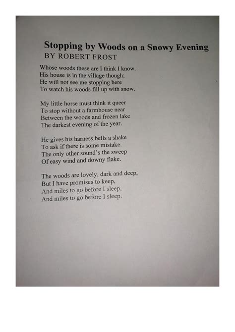 Solution Stopping By Woods On A Snowy Evening Poem By Robert Frost