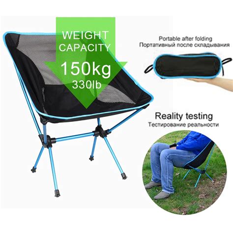 Silla plegable ultraligera de viaje asiento superduro portátil para