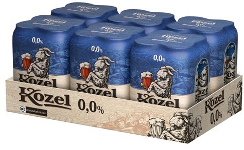 Piwo bezalkoholowe Kozel 0 półciemne 24 x 500ml puszka 6x 4pak