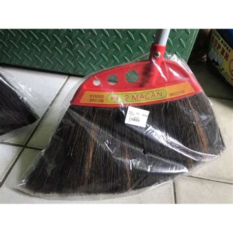 Jual Sapu Lantai Ijuk Hitam 2 Macan Asli Kipas Besar Hybrid Broom M